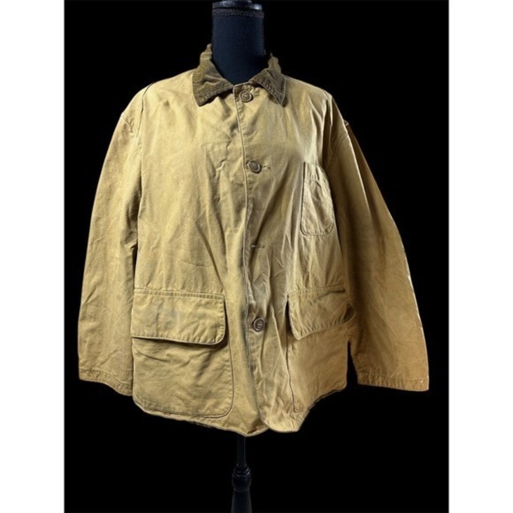 Vintage 60s–70s Military‎ Canvas Field Jacket w/ Button-In Liner Corduroy Collar